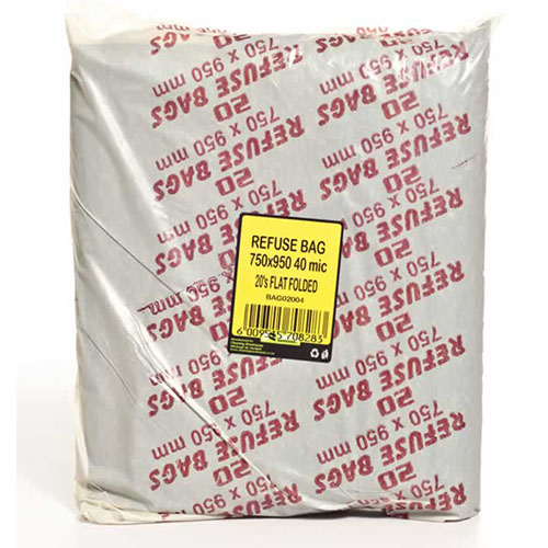 Refuse Bags Flat Folded (Black) (750x950x40MIC) 20’s