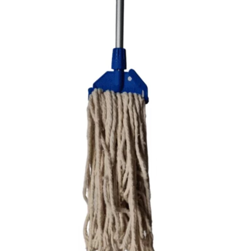 Complete Fan Mop Aluminium Handle With Plastic Clip - (Blue)