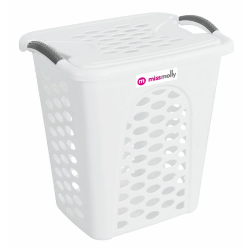 Linen Bin & Lid (White) Mega