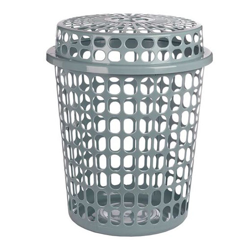 Linen Bin Slotted (Silver) 45L