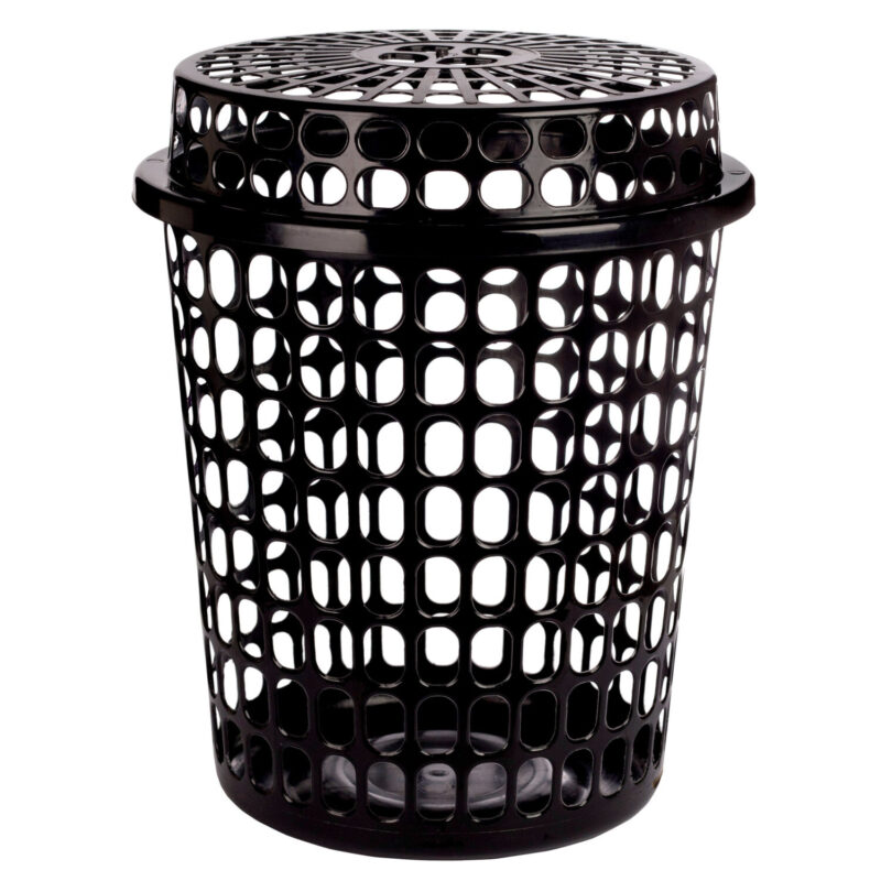 Linen Bin Slotted (Black) 45L