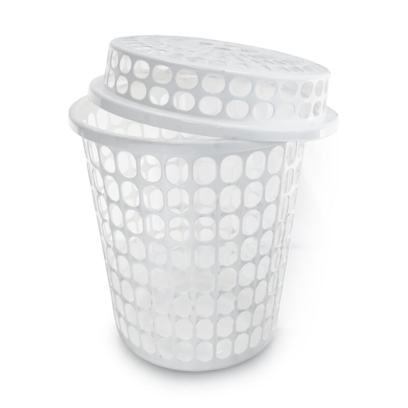 Linen Bin Slotted (White) 45L