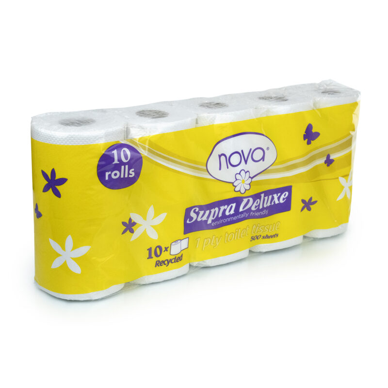 Toilet Paper 1 Ply 500 Sheets Recycle 10's