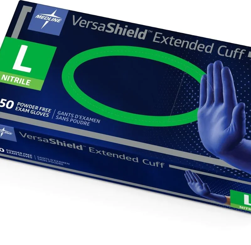 Verashield Extended Cuff Exam Gloves (Blue) Box 50's