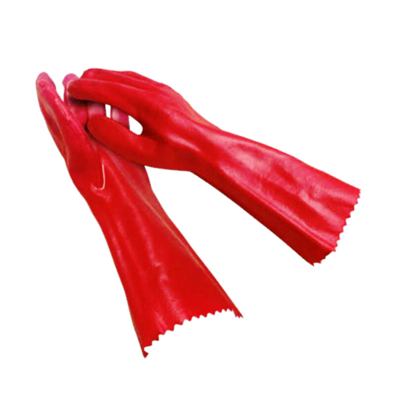 PVC Long Sleeve Gloves (Red)