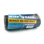 Wise Save Budget Refuse Bags Roll (Black) 750MMx950MM 22MIC 20's Wise Save Budget Refuse Bags Roll (Black) 750MMx950MM 22MIC 20's Wise Save Budget Refuse Bags Roll Black 750mmX950mm 22MIC 20s BAG02031