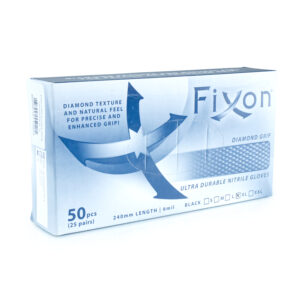 Fixon Ultra Durable Nitrile Gloves (Black) 50's