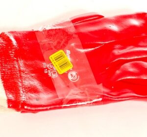 Standard PVC Gloves Knitted Wrist (Red)