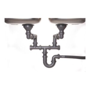 Sink Plumbing Kit Space Saving Double Bowl